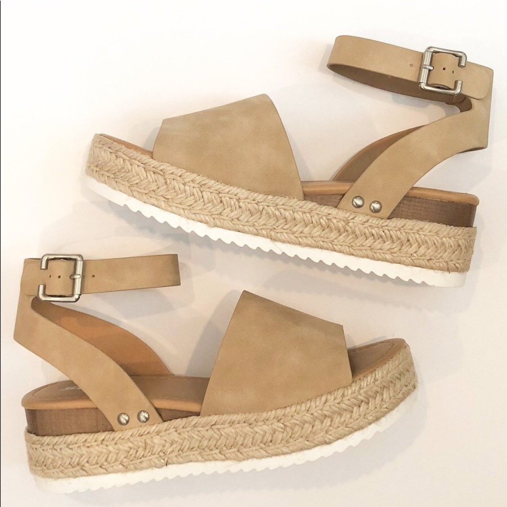 Taupe Espadrille Wedge